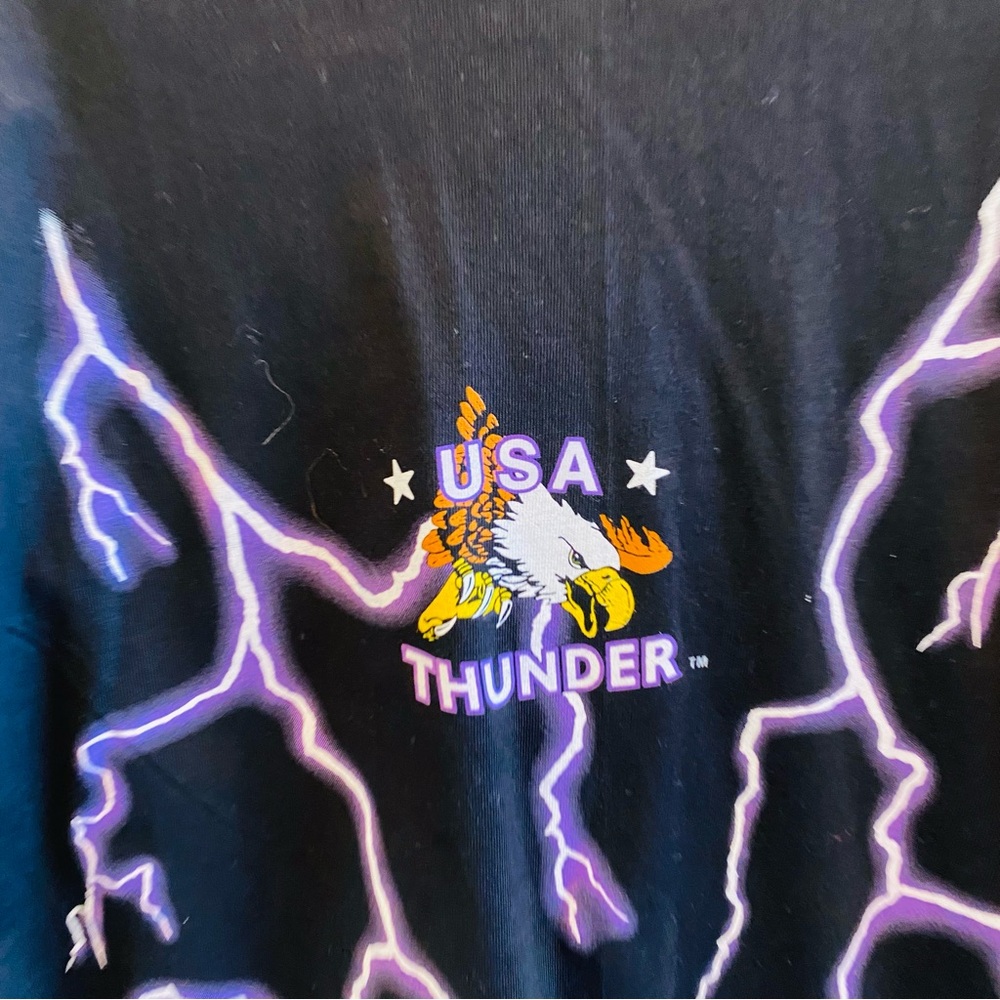 AMERICAN THUNDER X Tiger Lightning Tee Shirt Vintage Rare - Picture 7 of 7